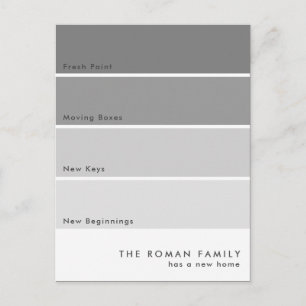 Fresh Paint Chip Moving Announcement Grey Postcard
