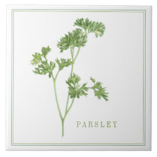 FRESH PARSLEY 6x6 Ceramic Tile (+text)