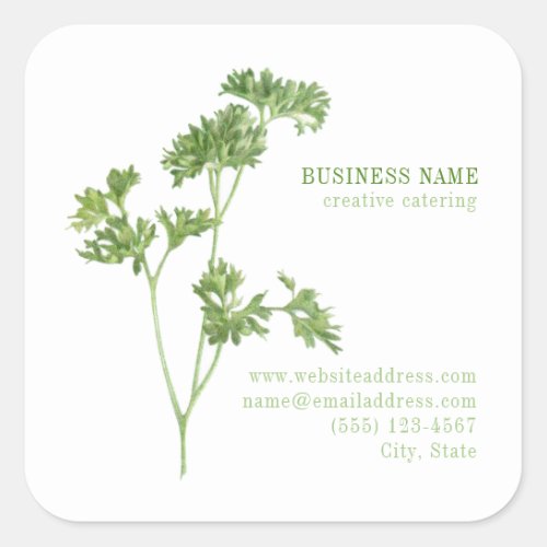 FRESH PARSLEY Biz ID Large Square Stickers