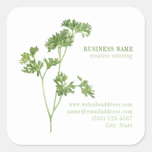 FRESH PARSLEY Biz ID Small Square Stickers