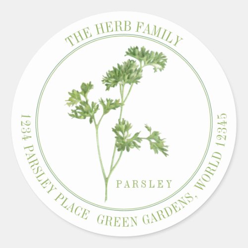 FRESH PARSLEY Large Round Address Envelope Seals