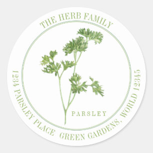 FRESH PARSLEY Large Round Address Envelope Seals