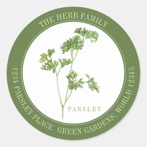 FRESH PARSLEY Large Round Envelope Seals _ Green