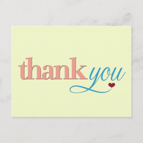 Fresh pastel Modern Thank You Postcard