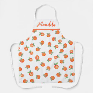 Fresh Peach Fruit Pattern Kitchen Apron