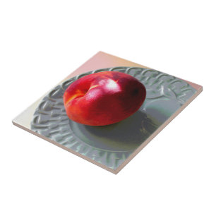 Fresh Peach in sunlight Ceramic Tile