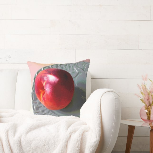 Fresh Peach in sunlight Throw Pillow (Couch)