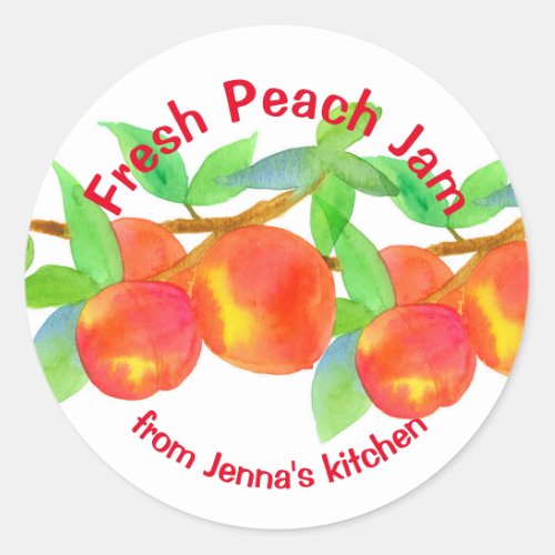 Fresh Peach Jam Kitchen Fruit Gift Label