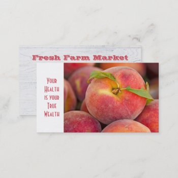 Fresh Peach With Leaf Business Card by dryfhout at Zazzle