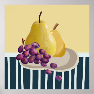 Fresh Pear still life with modern twist  Poster