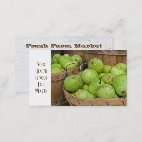 fresh pears in basket business card