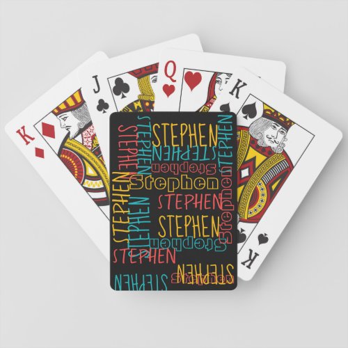 Fresh Personalized Custom Name Collage Colorful Playing Cards