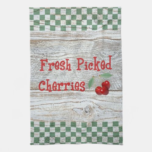 Fresh Picked Cherries Kitchen Towel