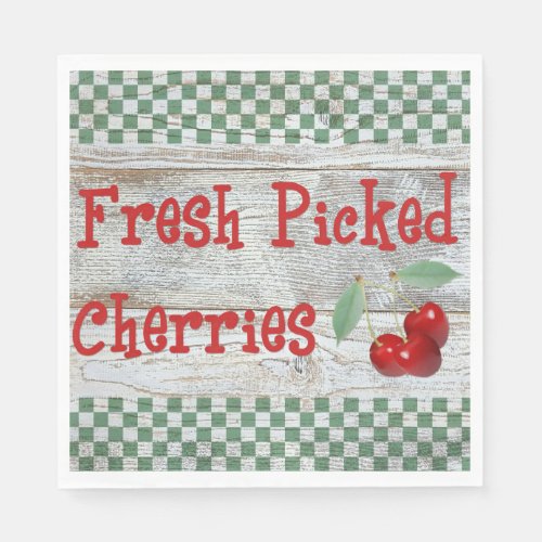 Fresh Picked Cherries Paper Napkins