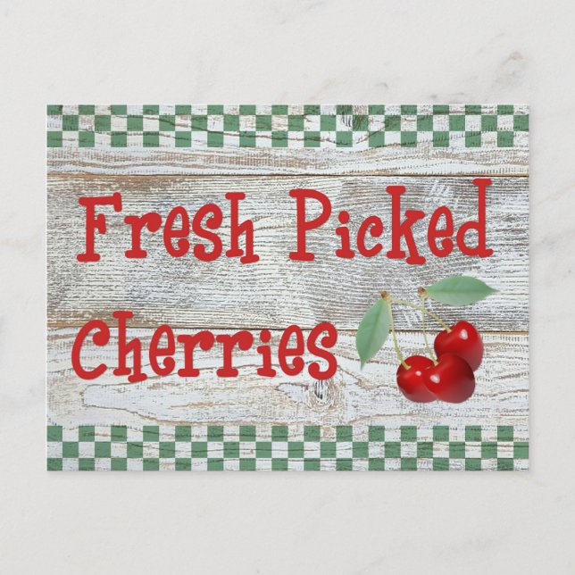 Fresh Picked Cherries Recipe Card (Front)