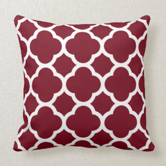 Fresh Picked Cranberries Red Quatrefoil Pattern Throw Pillow