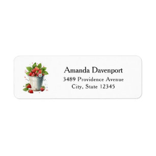 Fresh Picked Strawberries in a Bucket Address Label