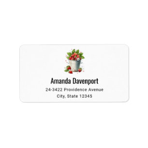 Fresh Picked Strawberries in a Bucket Address Label