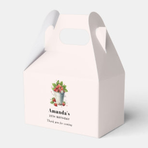 Fresh Picked Strawberries in a Bucket Birthday Favor Boxes