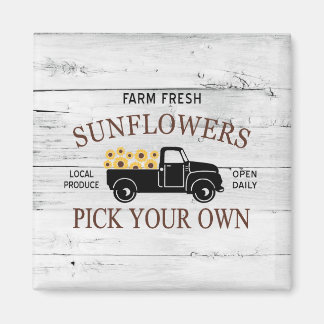 Fresh Picked Sunflowers Farm Truck Magnet