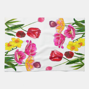 Fresh-Picked Tulips Kitchen Towels
