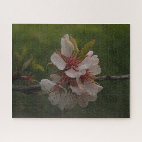 Fresh Pink Cherry Blossoms Spring Floral Photo Jigsaw Puzzle