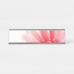 Fresh Pink Gerbera Daisy Photograph Desk Name Plate