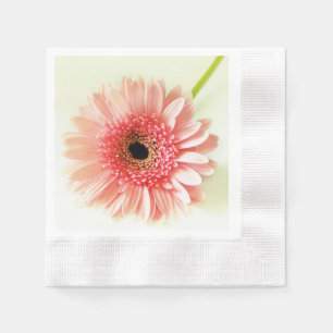 Fresh Pink Gerbera Daisy Photograph Napkins