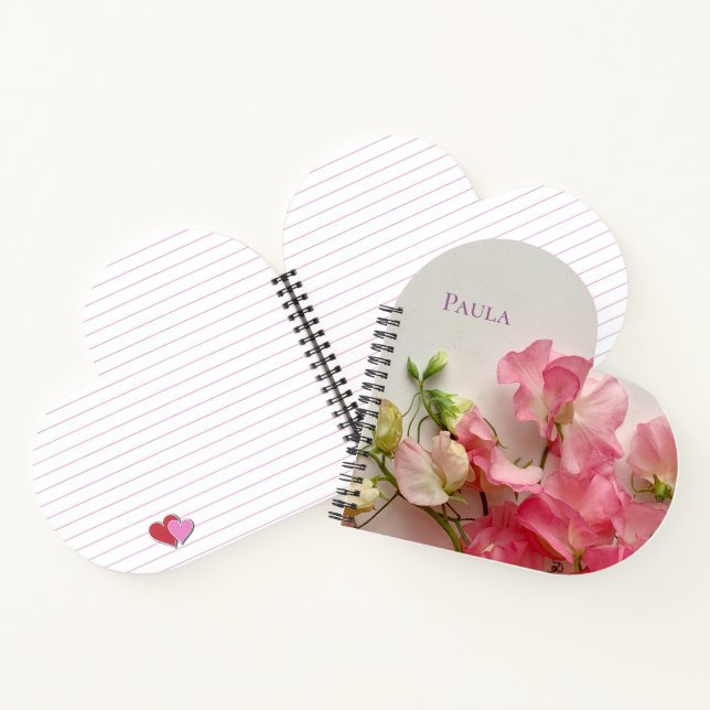 Fresh pink sweet peas notebook (Inside)