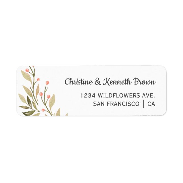 Fresh Pink wildflowers wedding personalized Label (Front)