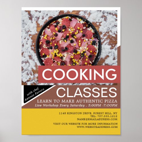 Fresh Pizza Cooking Classes Advertising Poster
