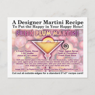Fresh Plum Martini Recipe Postcard