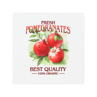 Fresh Pomegranates - Best Quality Metal Print