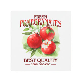 Fresh Pomegranates - Best Quality Metal Print