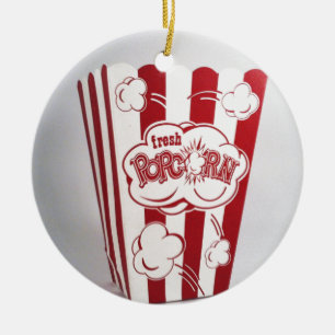 Fresh Popcorn Bag red Vintage Ceramic Ornament