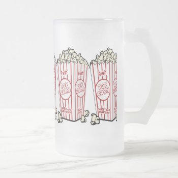 Fresh Popcorn Frosted Glass Beer Mug by StuffOrSomething at Zazzle