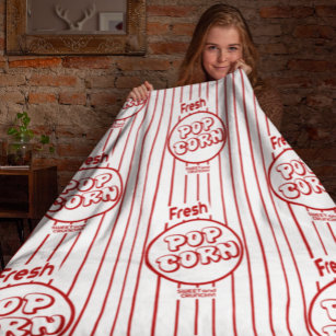Fresh Popcorn Home Movie Theater Fleece Blanket