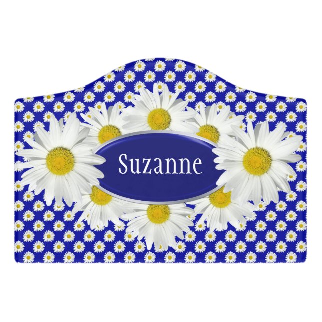 Fresh Pretty Daisy Covered Door Sign (Small Crest Front)