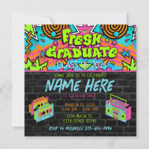 Fresh Prince 90s Boombox Green Colorful Graduation