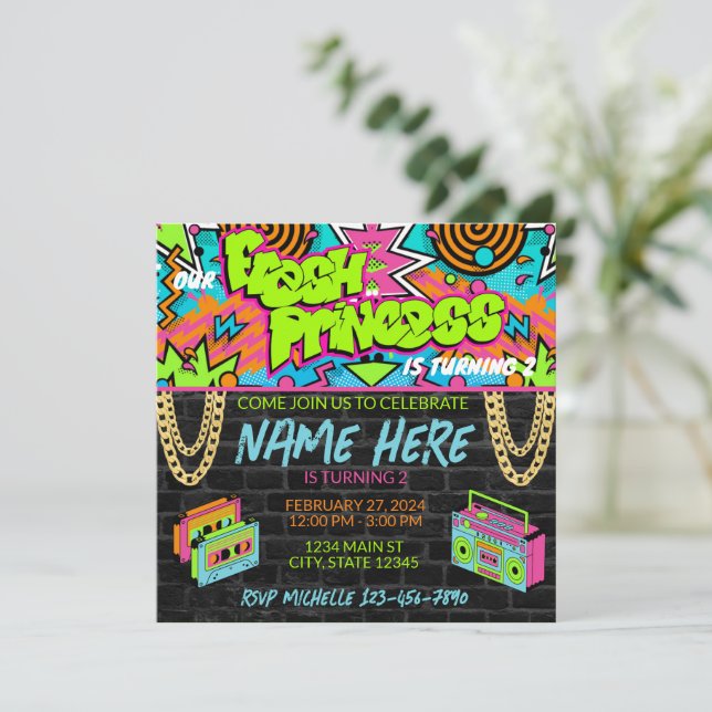 Fresh Princess Birthday Invitation (Standing Front)