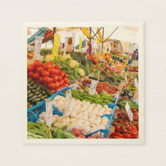 Fresh Produce at Farmers Market Paper Napkins