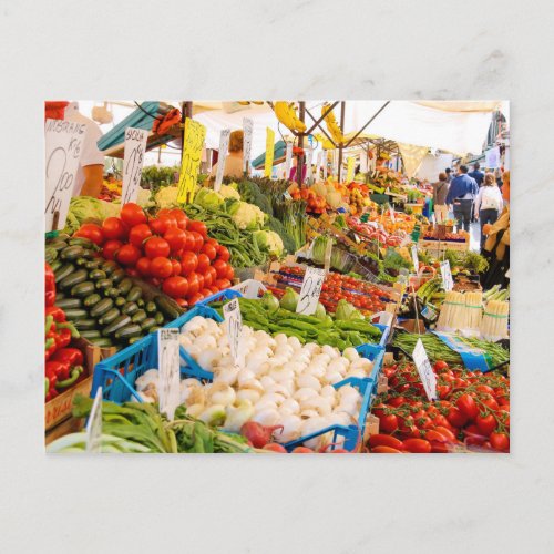 Fresh Produce at Farmers Market Postcard