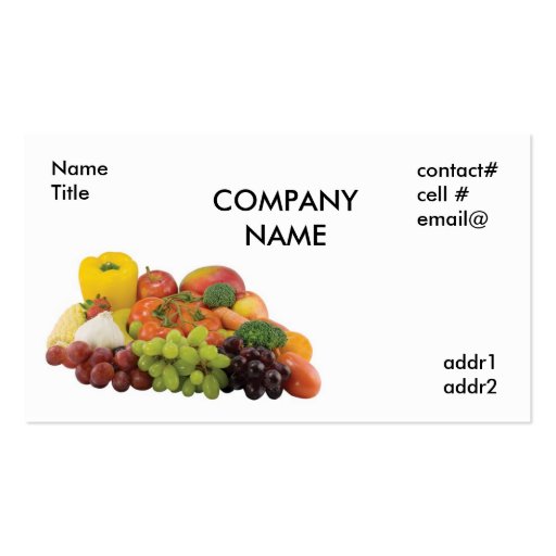 fresh produce business card | Zazzle