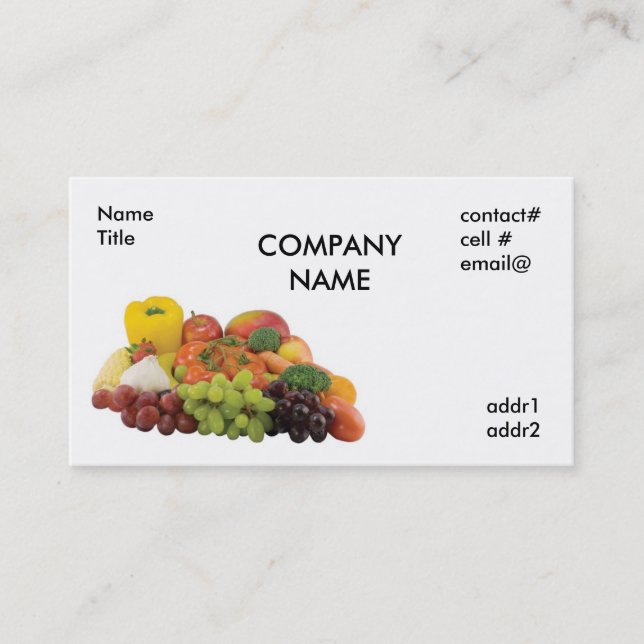 fresh produce business card (Front)