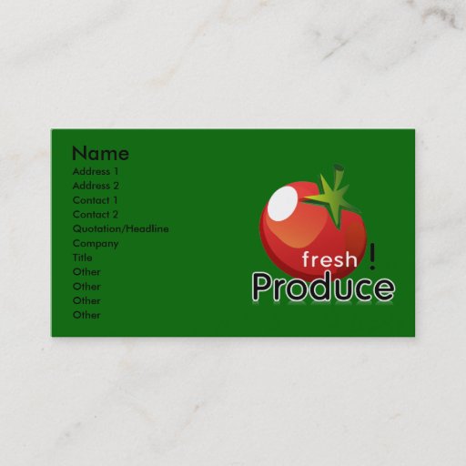 Customizable Fresh Produce Business Cards