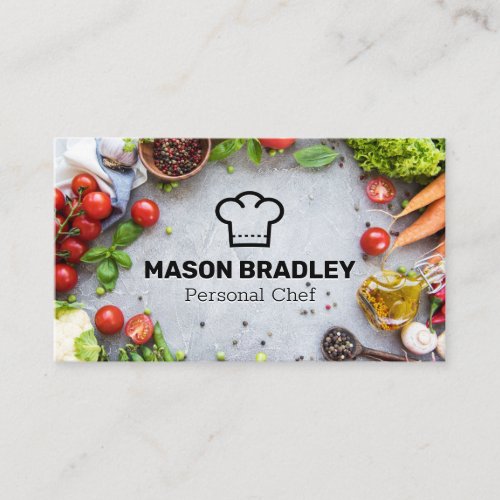 Fresh Produce  Chef Hat Logo Business Card