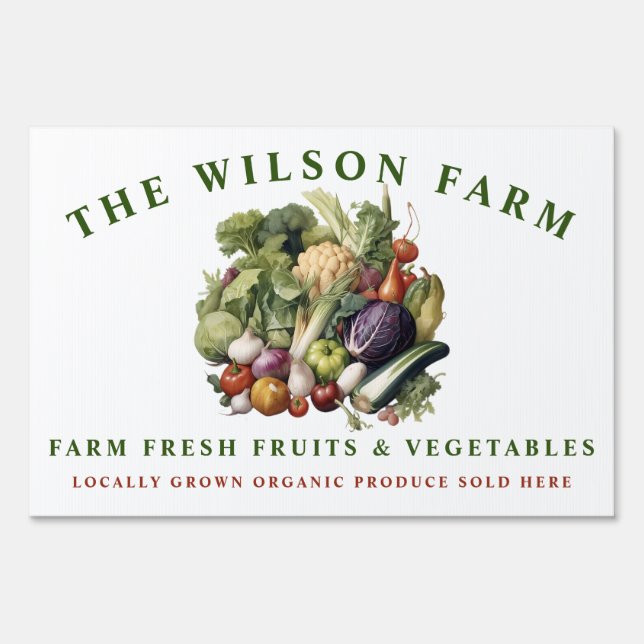Fresh Produce for sale Sign (Front)