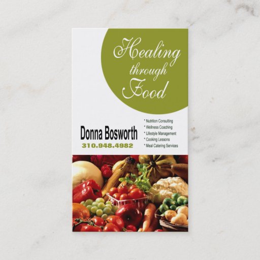 Customizable Fresh Produce Nutritionist Food Coach, Weight Loss Business Card