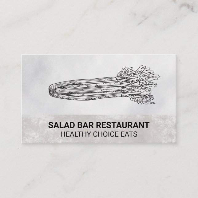 Fresh Produce Vegetable Drawing Business Card (Front)