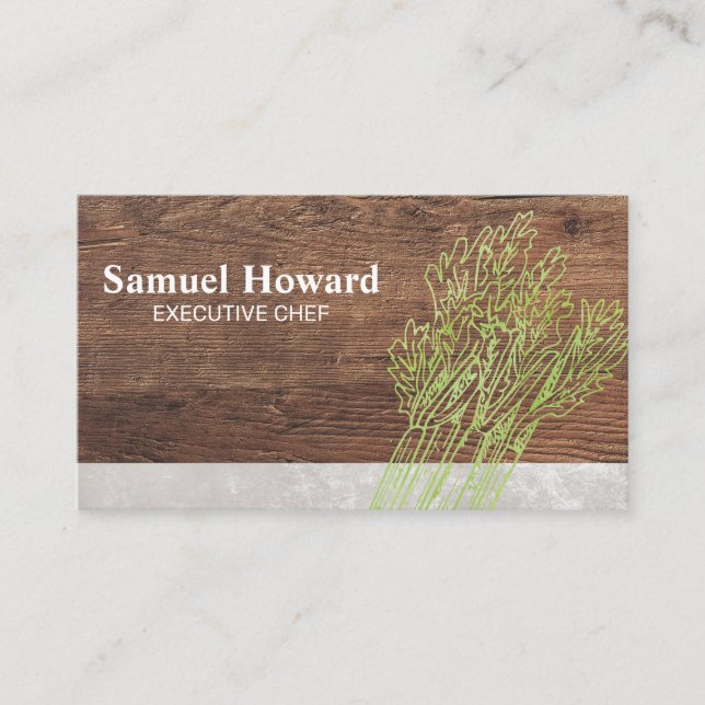 Fresh Produce | Wood Table Business Card (Front)